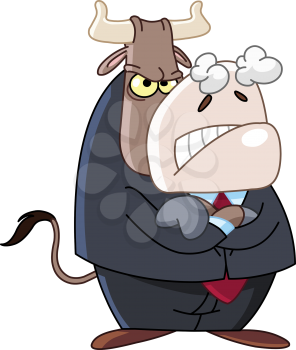 Angry business bull