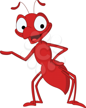 Cute ant presenting