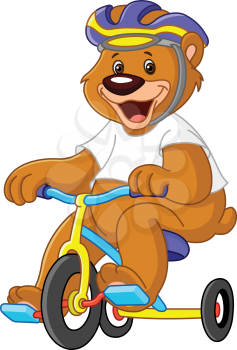 Young bear on tricycles