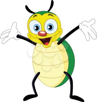 Cute happy beetle