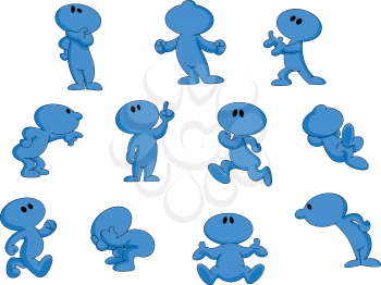 Cartoon character in various poses