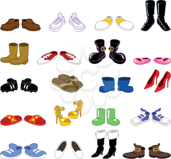 Cartoon shoes set