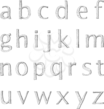 Vector hand written small letters