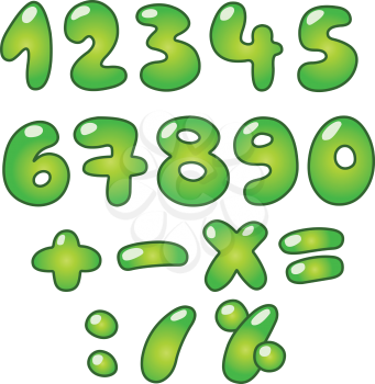 Green bubble-shaped eco numbers
