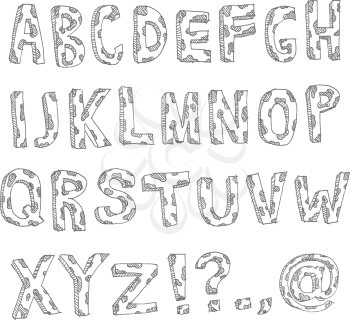 Vector hand drawn spotted alphabet