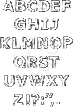 Vector hand written alphabet