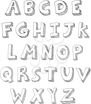 Hand drawn vector ABC letters
