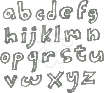 Vector lower case marker alphabet