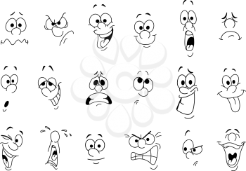 Cartoon facial expressions set