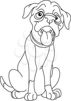 Outlined boxer dog