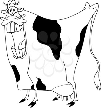 Outlined cow