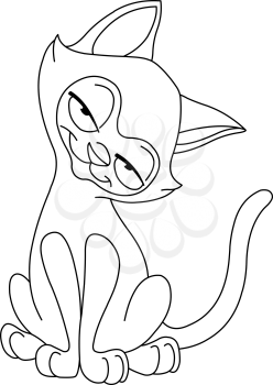 Outlined Siamese cat