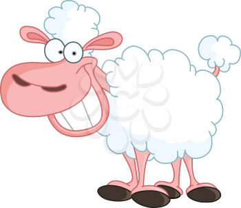 Funny sheep with big smile