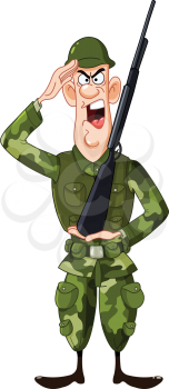 Soldier saluting