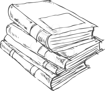 Vector doodle of books stack