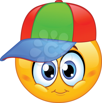Kid emoticon wearing a baseball cap