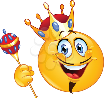 King emoticon holding a scepter