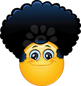 Emoticon with afro hair