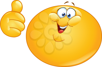 Fat emoticon showing thumb up