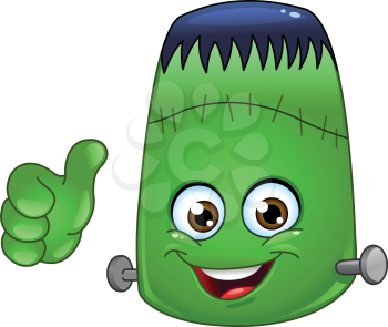 Frankenstein emoticon with thumb up