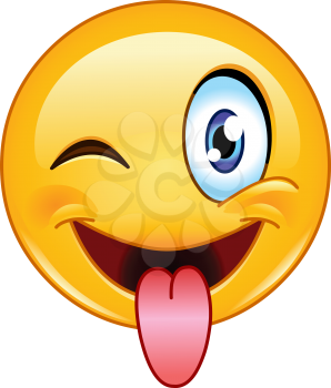 Emoticon with stuck out tongue and winking eye