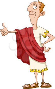 Roman emperor showing thumb up