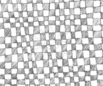Vector hand drawn checkered pattern
