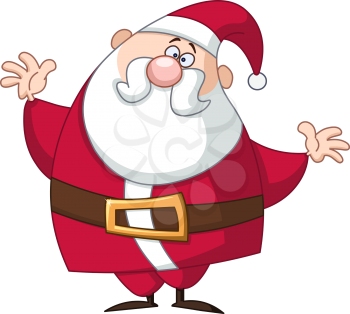 Funny Santa Claus raising his arms