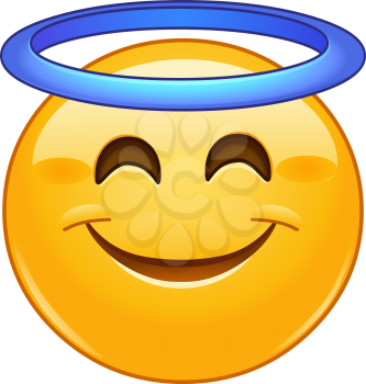 Smiling face with angel halo emoji emoticon