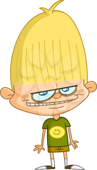 Blond kid with nasty smile