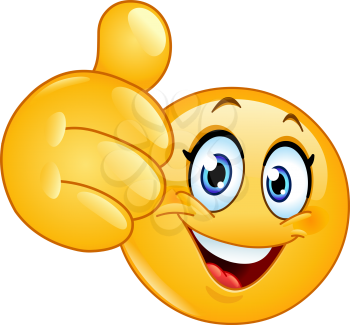 Female emoticon showing thumb up