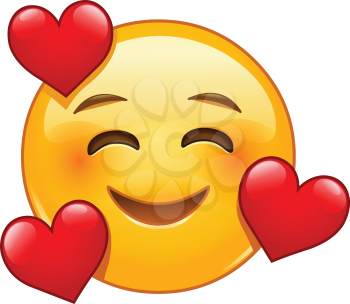 Smiling face with three hearts emoji emoticon