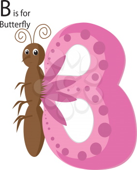Royalty Free Clipart Image of a
butterfly making the letter 'B'