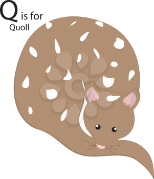Royalty Free Clipart Image of a Quoll forming the letter 'L'