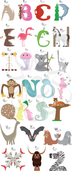 Royalty Free Clipart Image of an Animal Alphabet