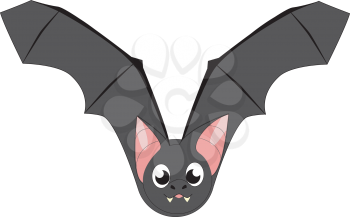Royalty Free Clipart Image of a Vampire bat forming the letter 'V'
