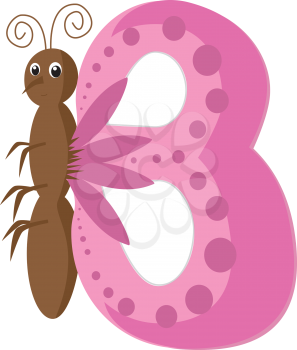 Royalty Free Clipart Image of a butterfly making the letter 'B'