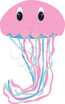 Royalty Free Clipart Image of a jellyfish forming the letter 'J'