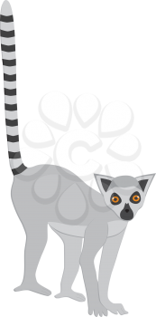 Royalty Free Clipart Image of a Lemur forming the letter 'L'