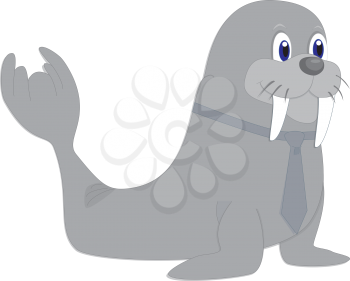 Royalty Free Clipart Image of a male walrus