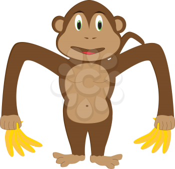 Royalty Free Clipart Image of a monkey making the letter 'M'