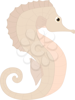 Royalty Free Clipart Image of a Seahorse forming the letter 'S'
