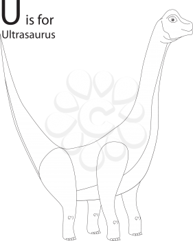 Royalty Free Clipart Image of an ultrasaurus forming the letter 'U'