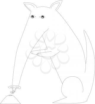 Royalty Free Clipart Image of an aardvark making the letter 'A'