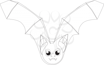 Royalty Free Clipart Image of a vampire bat making he letter 'V'