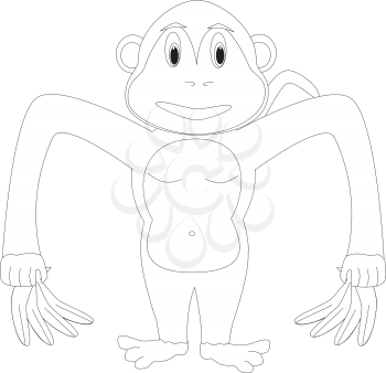 Royalty Free Clipart Image of a monkey forming the letter 'M'