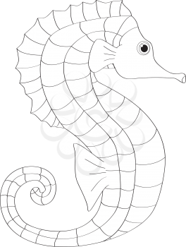 Royalty Free Clipart Image of a seahorse making the letter 'S'
