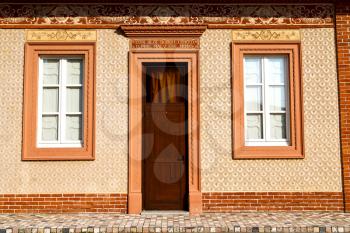 brown  europe  italy  lombardy        in  the milano old   window closed brick      abstract grate    door terrace