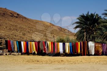  market and clothes in the desert of  tamerza tunisia