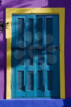 colored venetian blind and wall in la boca buenos aires argentina